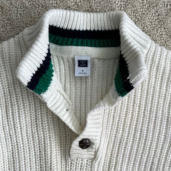 Janie and Jack Wool Blend Knit Sweater Antique White 4 Classic Winter Cozy Warm - Picture 9 of 12